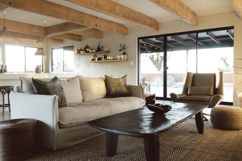 desert vacation house living room