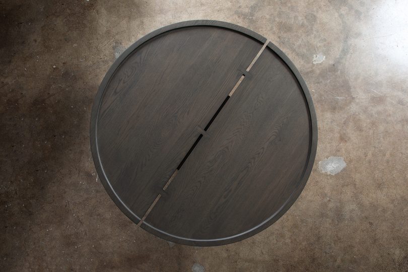 overhead image of round coffee table