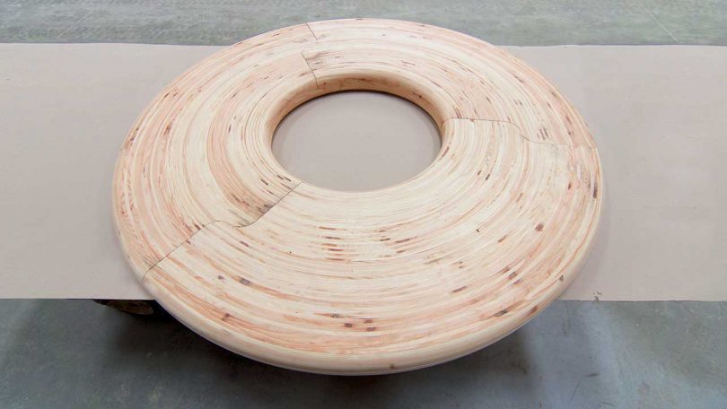layered wooden ring during testing phase