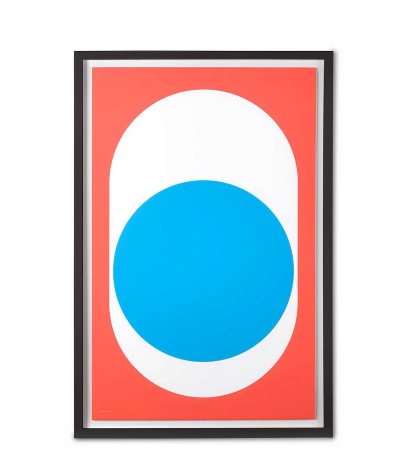 graphic art poster with blue dot