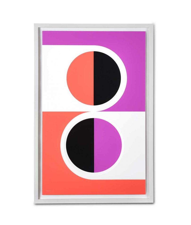 graphic pop art poster with two split circles