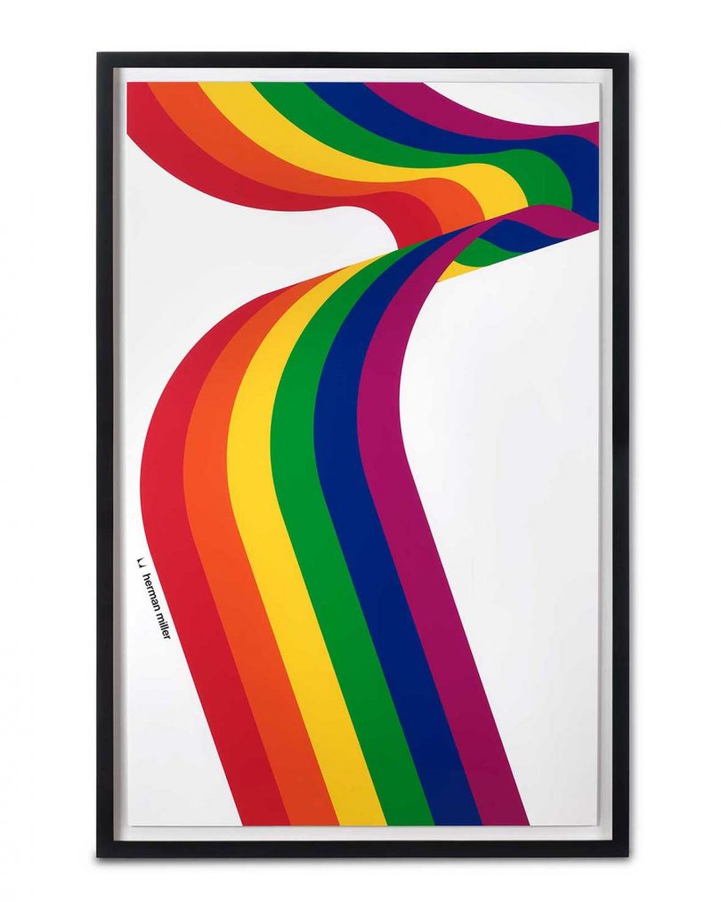 graphic art poster of rainbow ribbon