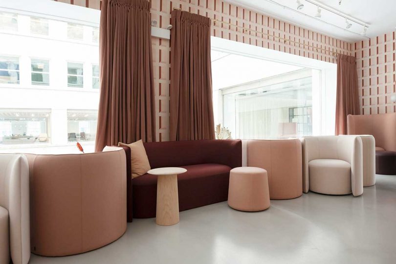 group of modern seating for private work situations