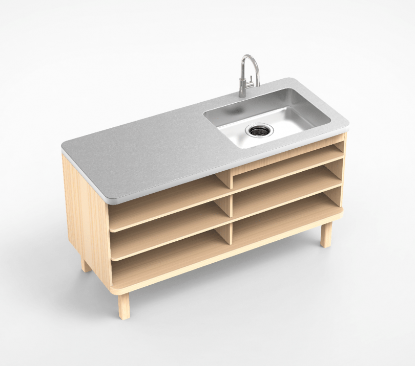 wood kitchen counter and sink combo