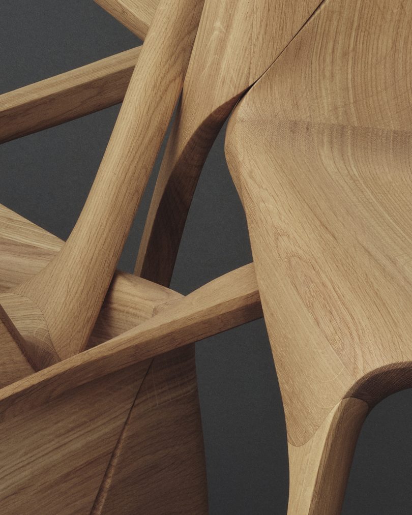 detail of wood chairs