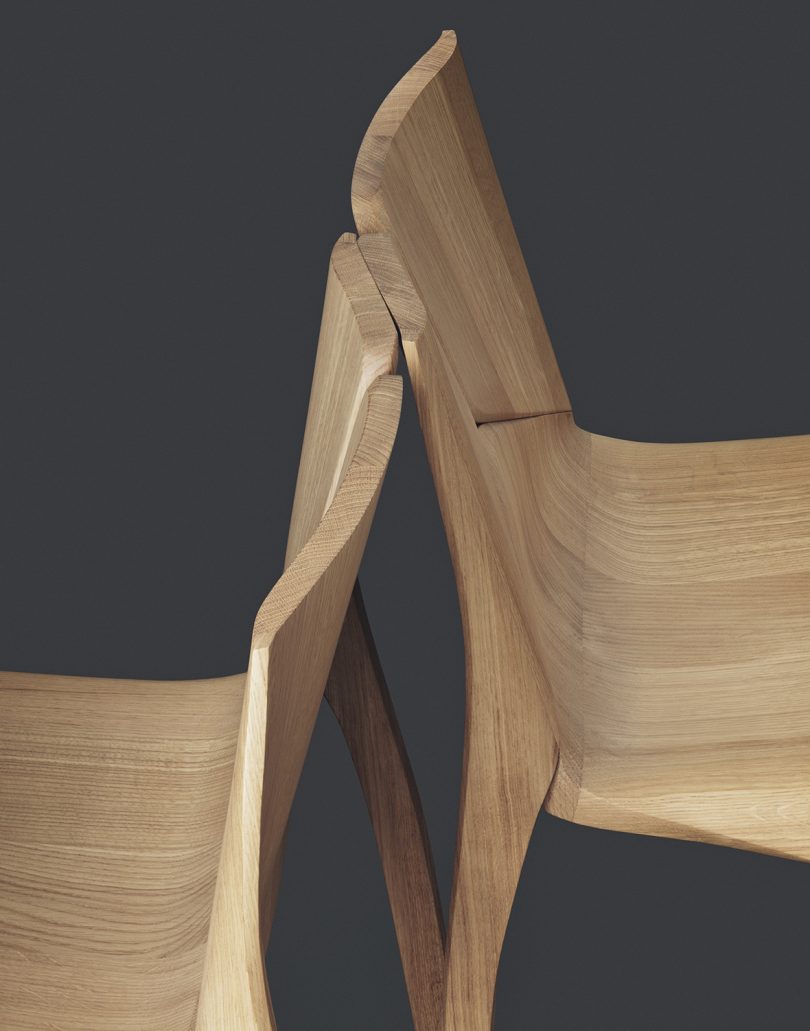 detail of wood chairs