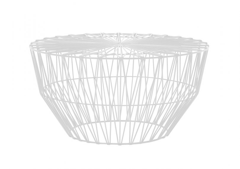 White drum table by Bend Goods on a white background