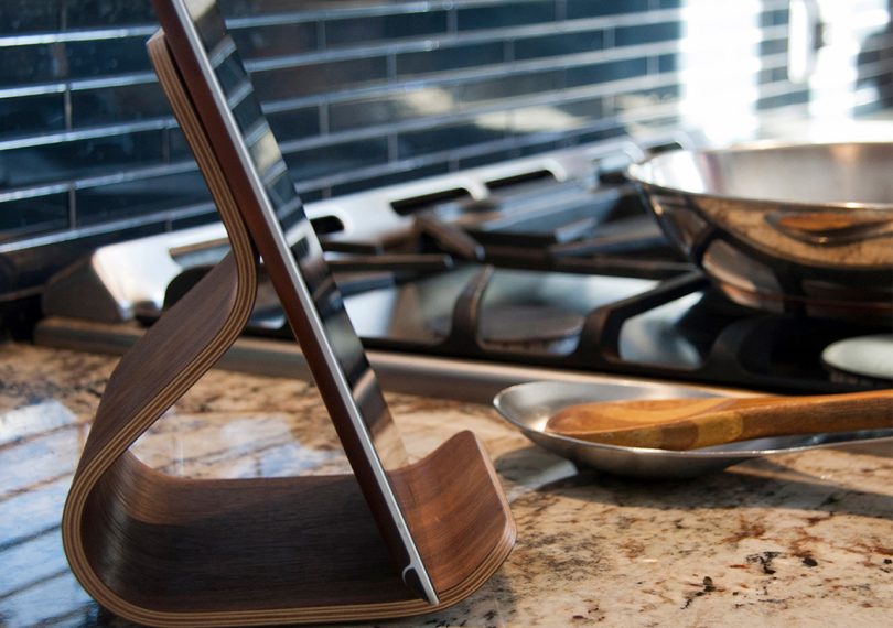 ray tablet stand by ciseal in the kitchen next to a stove