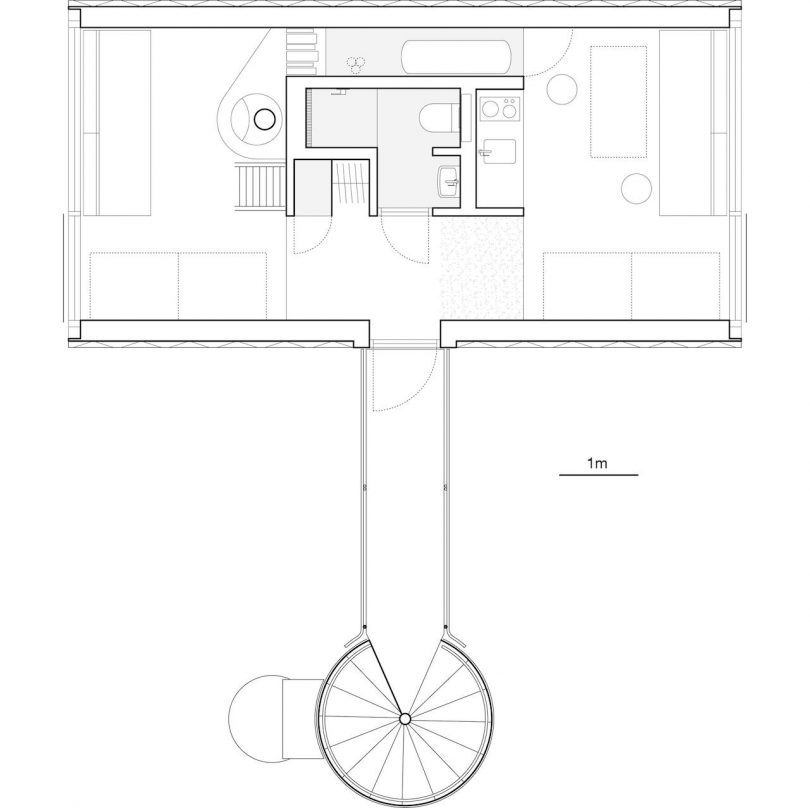modern a-frame cabin plan