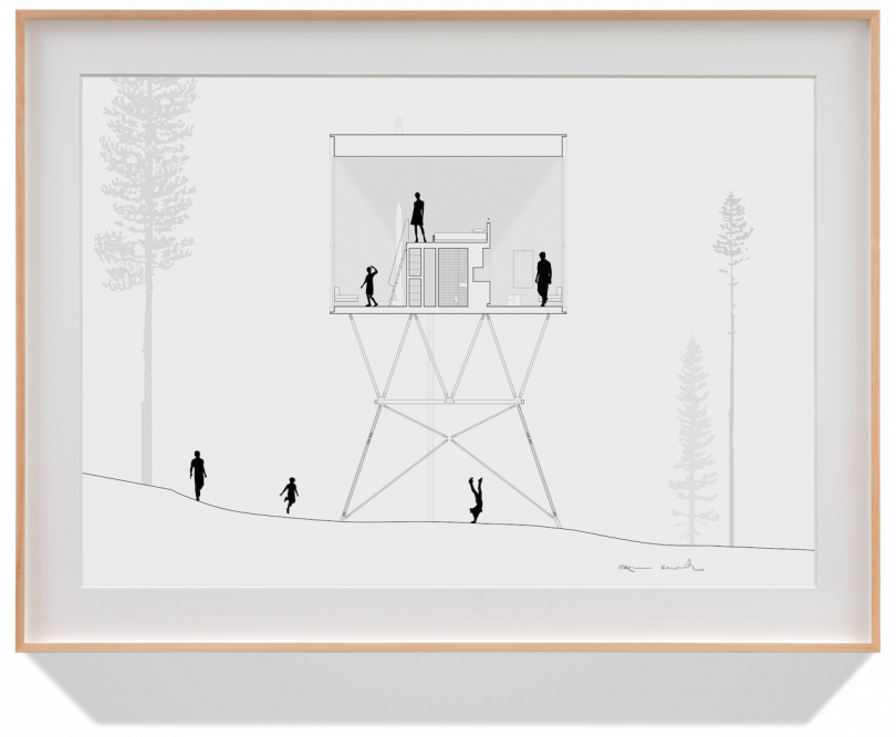 modern a-frame cabin plan