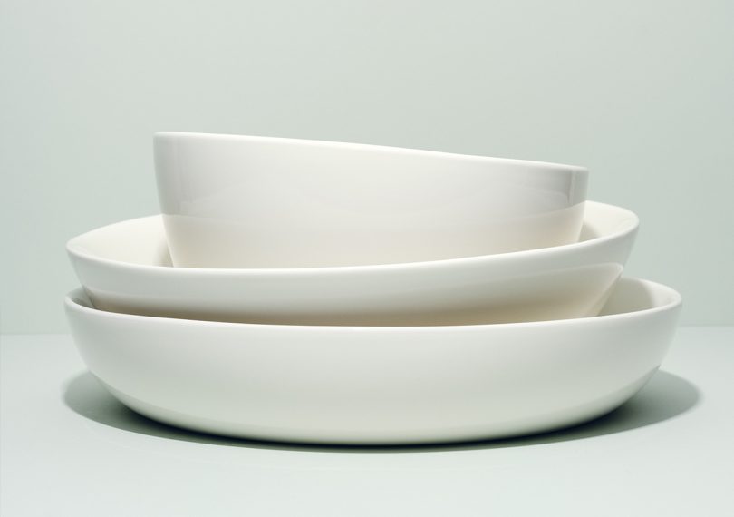 fors studio serving bowl set on a light blue background