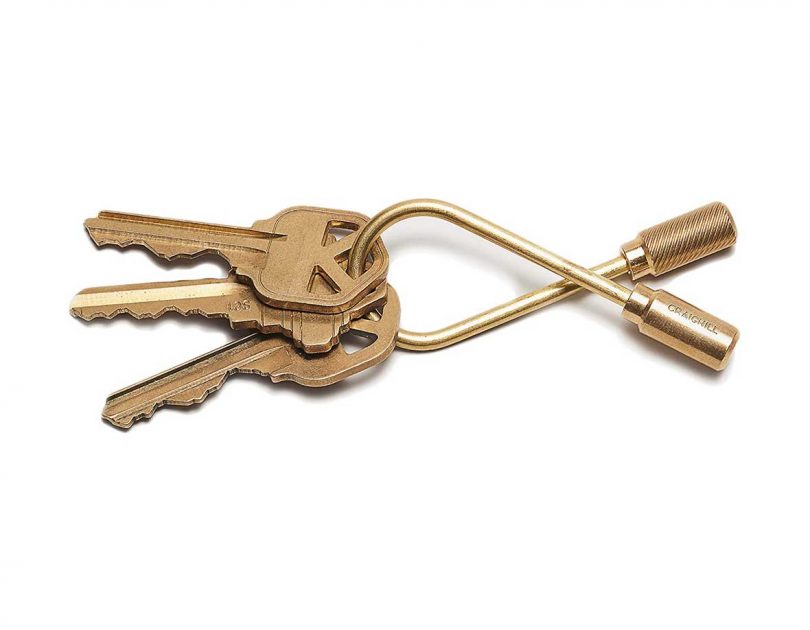 Closed Helix Keyring in Brass by Craighill