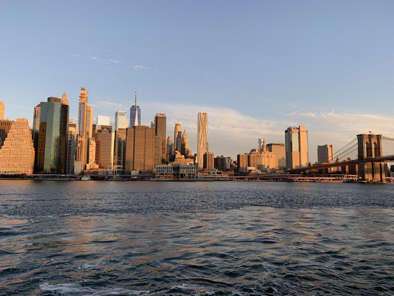 Manhattan skyline across the water