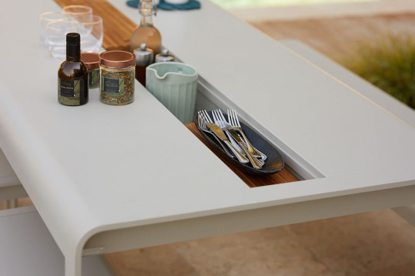 detail of table with storage