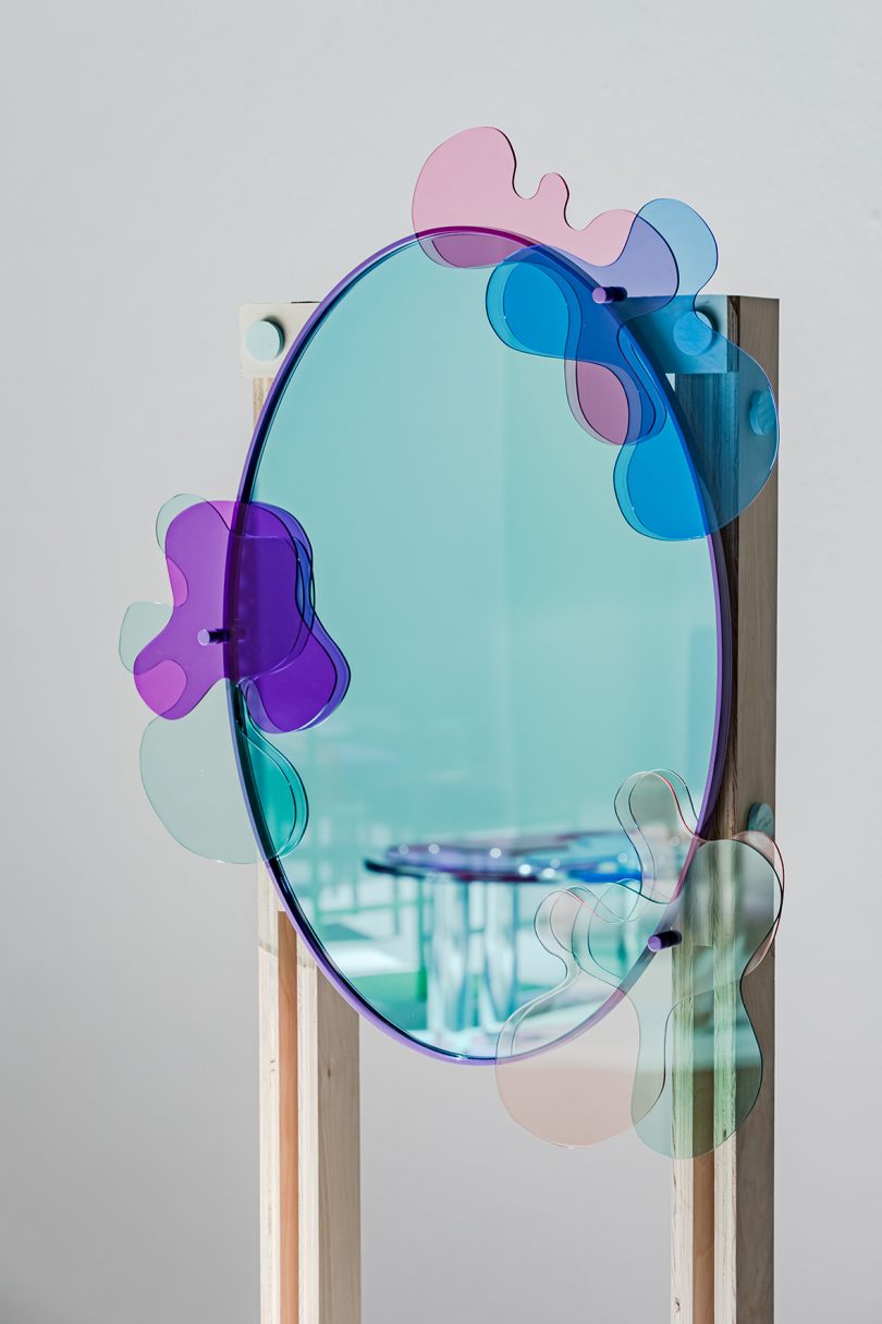 colorful sculptural mirror