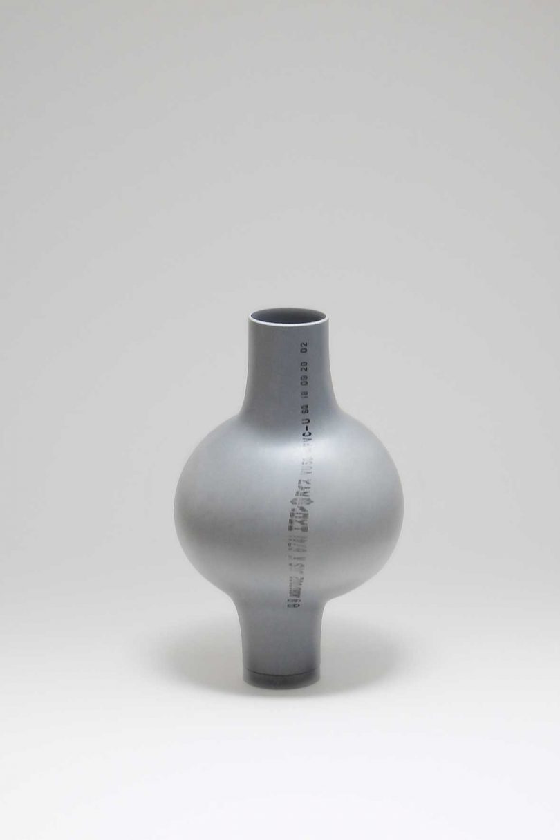 grey vase on white background