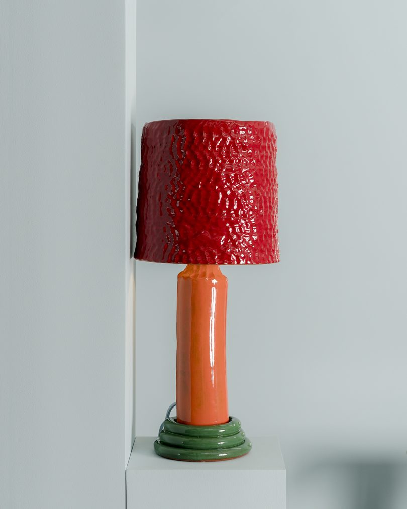 colorful clay lamp