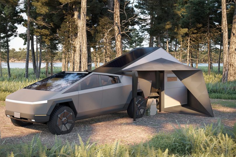 Form design idea #282: FORM Camper for Tesla Cybertruck Angles for the Future of Glamping