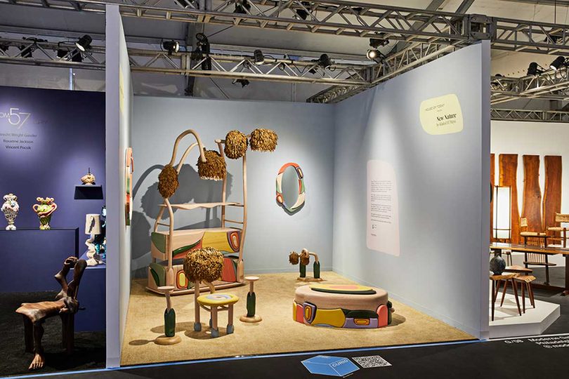 furniture collection on display in booth