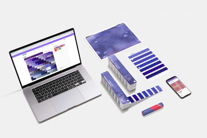 laptop with swatch deck featuring pantone very peri