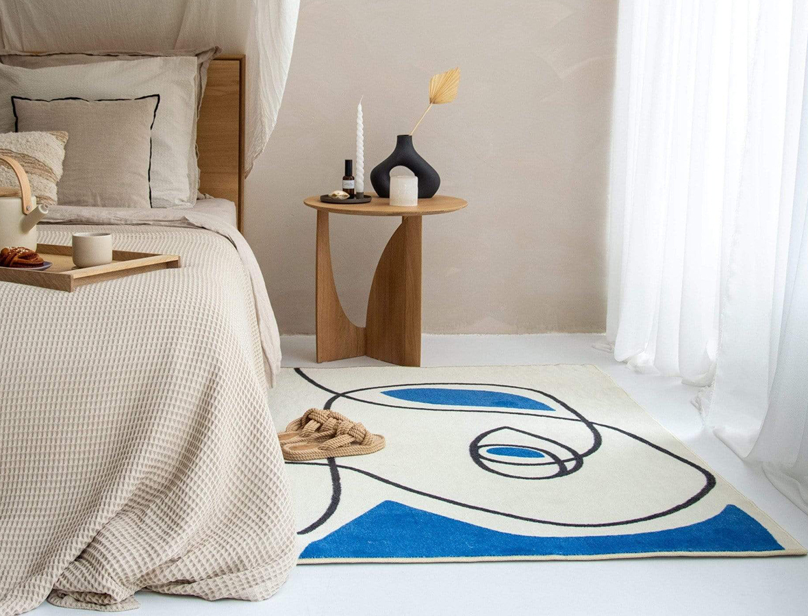 carret design otto rug in bedroom