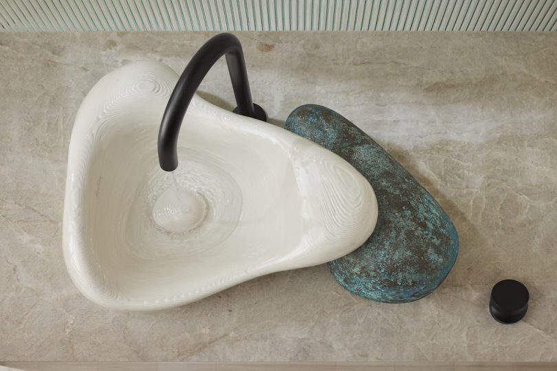 Kohler and Daniel Arsham Design a 3D-Printed Ceramic Sink Inspired by Rocks