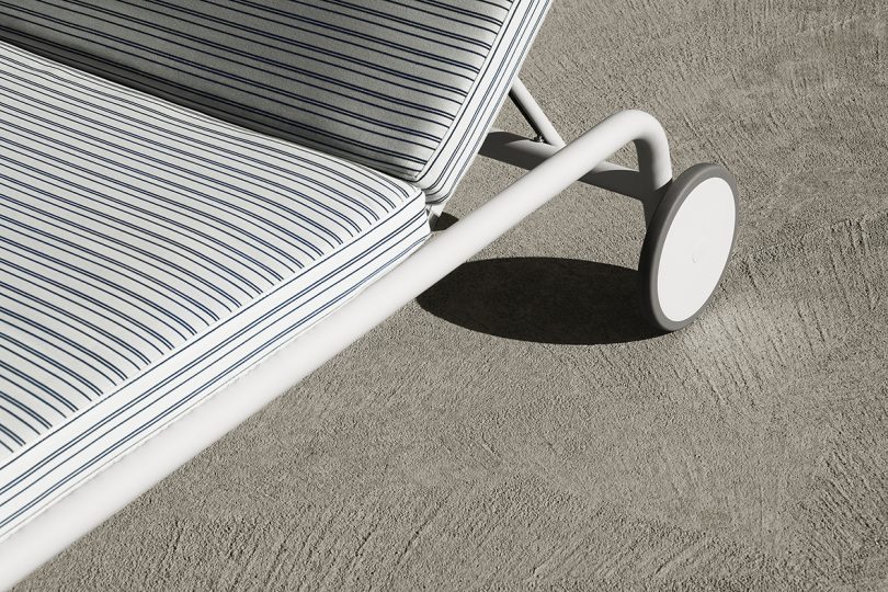 detail of outdoor chaise lounge