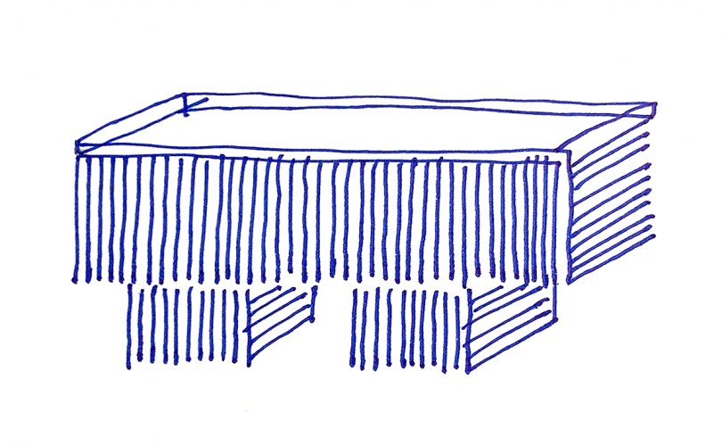 sketch of polycarbonate bench