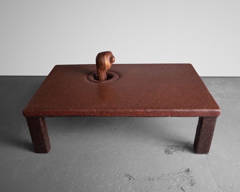 abstract low wood table