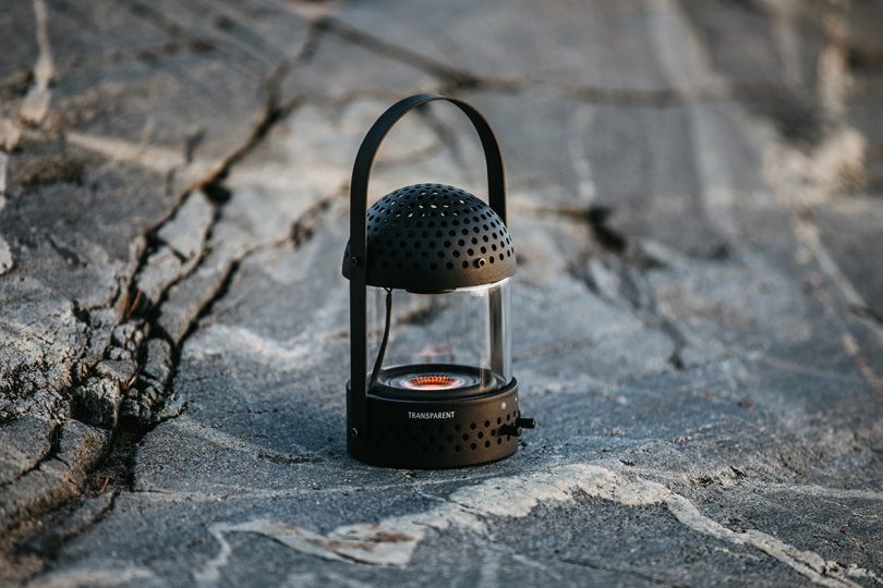 light/speaker combination on sand