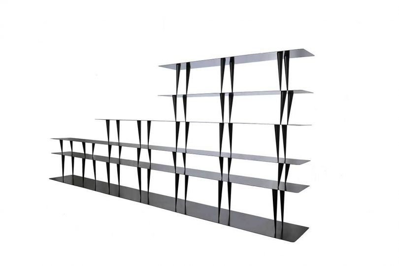 angles image of modern shelving on white background