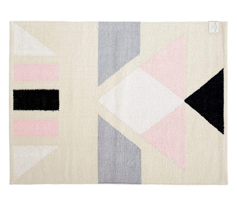 geometric bath rug on white background