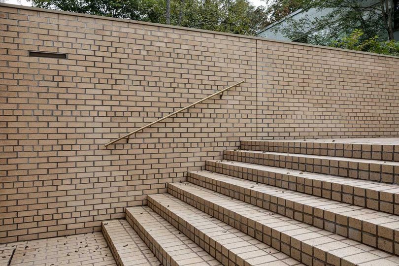 wide brick staircase