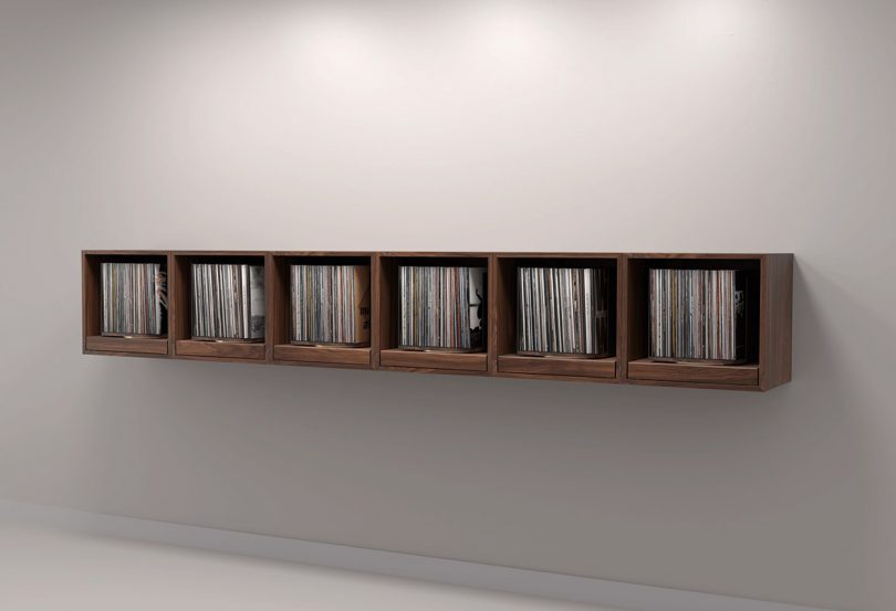 Wall mounted vinyl record holders