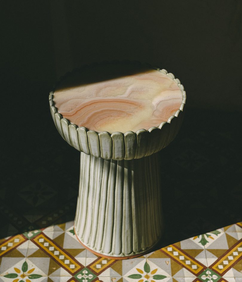 fluted side table