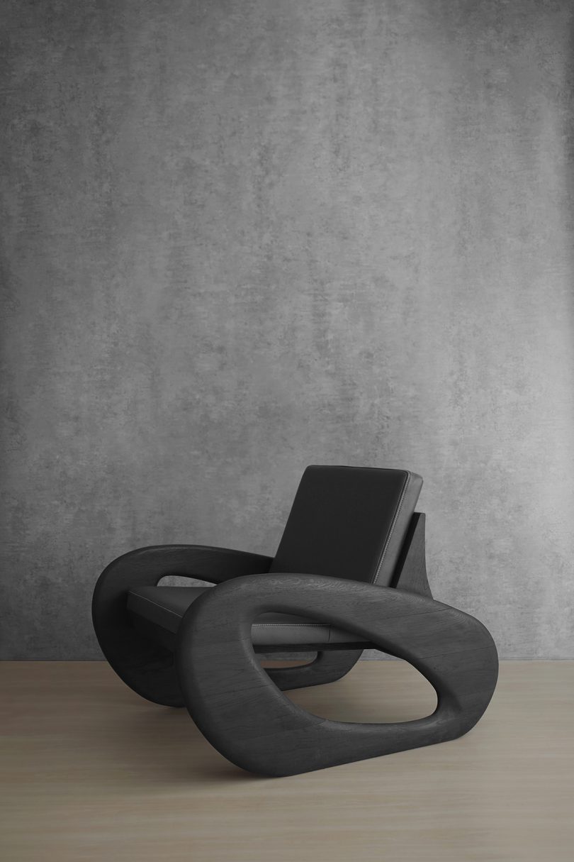modern curvy black chair