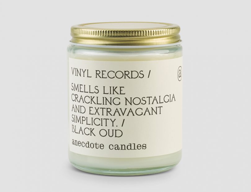 Vinyl Records Black Oud Candle by Anecdote Candles