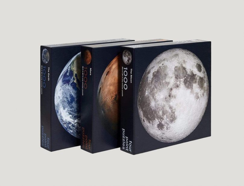 Planetary Set - The Moon, The Earth, and Mars Puzzles by Four Point Puzzles
