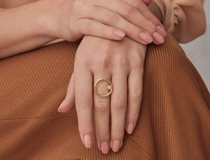 Roma Circular Gold Plated Ring by Leta