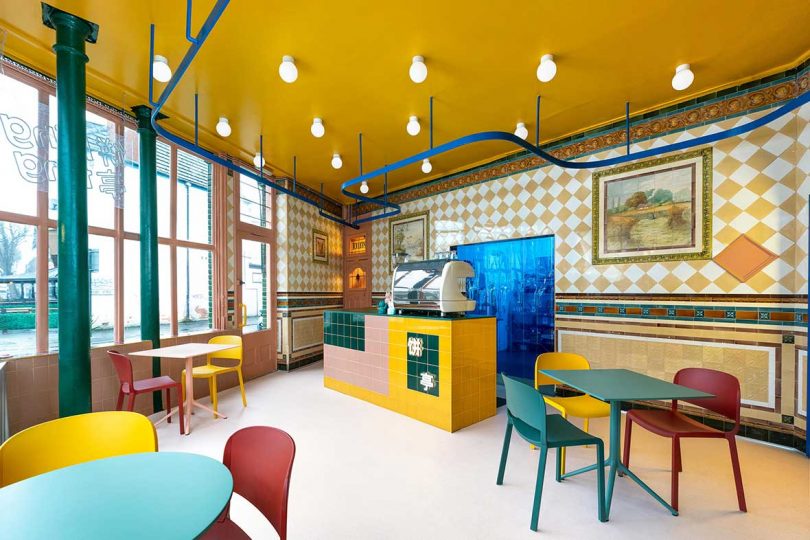 A Victorian Butcher Shop Transforms Into Colorful Cafe Merging Old and New