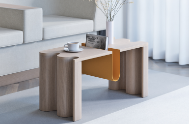 The Multifunctional Cloth Table Features a Magazine Holder Front + Center