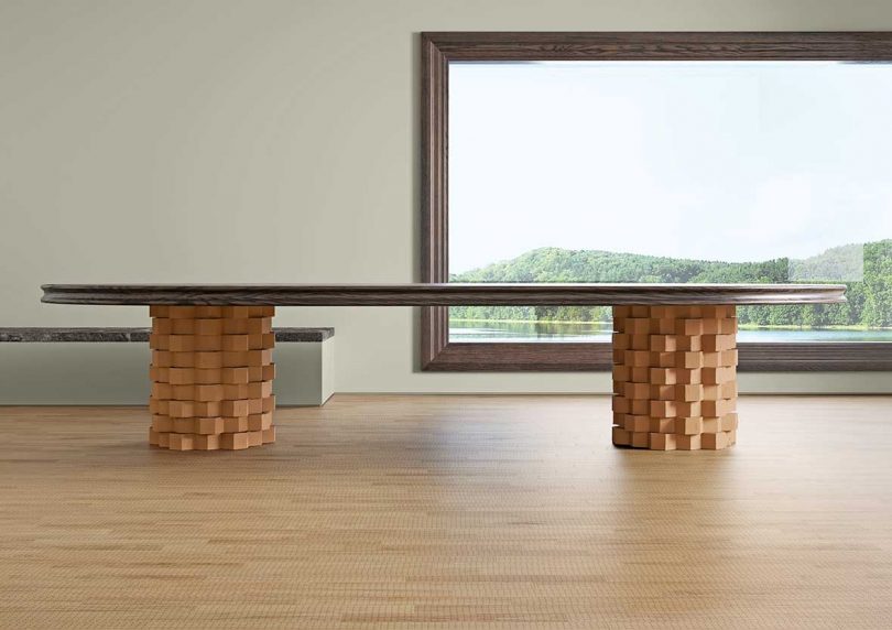 terracotta brick table