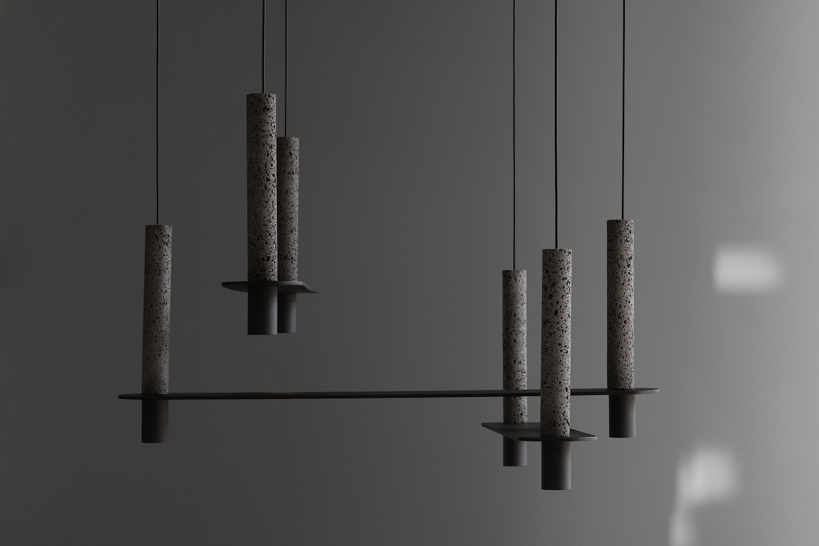 Meta Parallel: An Elegant, Minimalist Lamp Made From Lava Rock + Fiorito Stone
