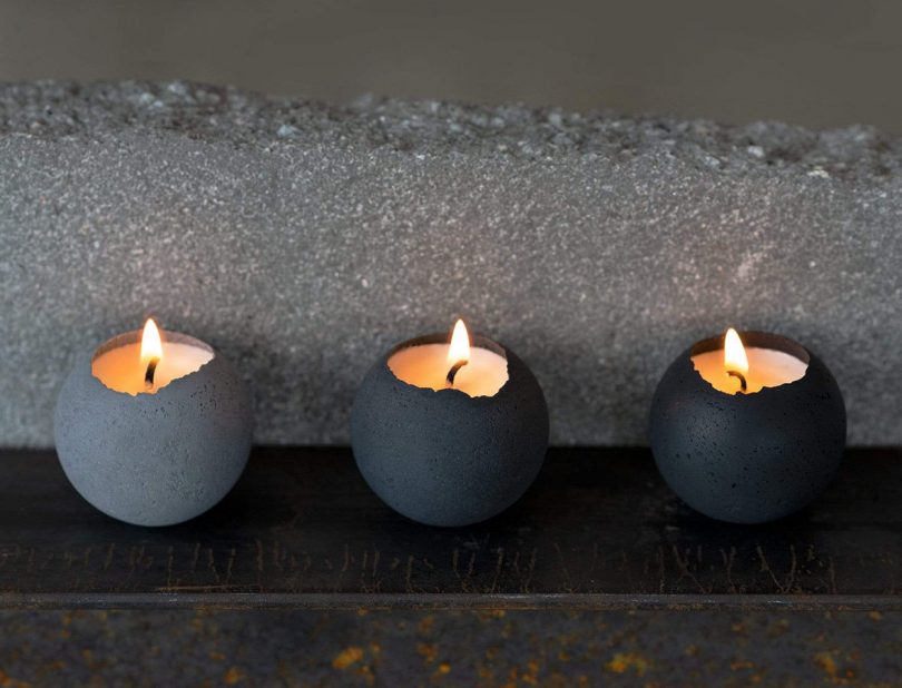 Small Orbis Concrete Tealights by Konzuk 