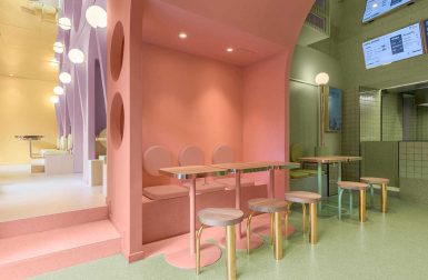 A Burger Joint With a Fresh Pastel + Swimming Pool Look in Milan