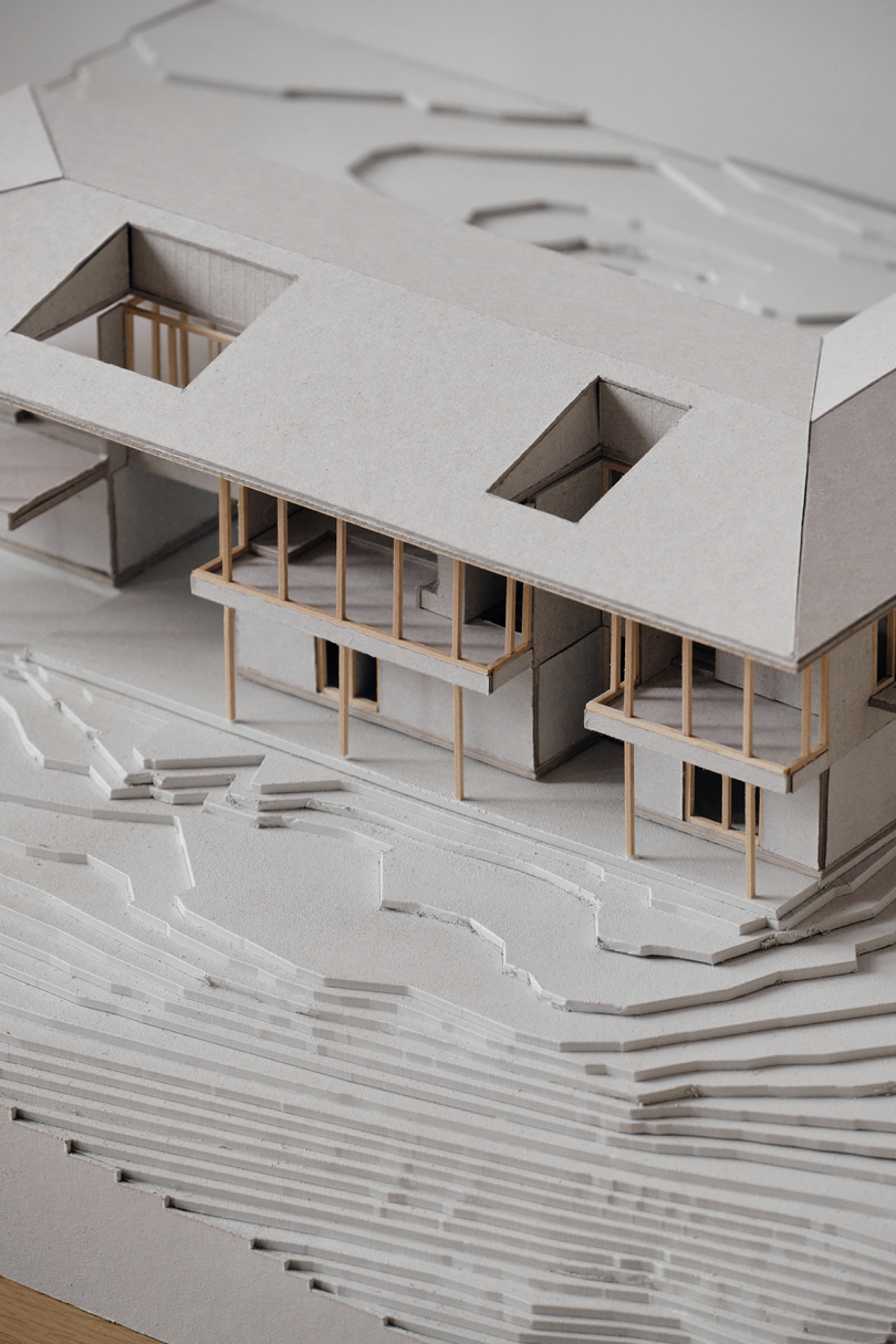 white architectural model ob building