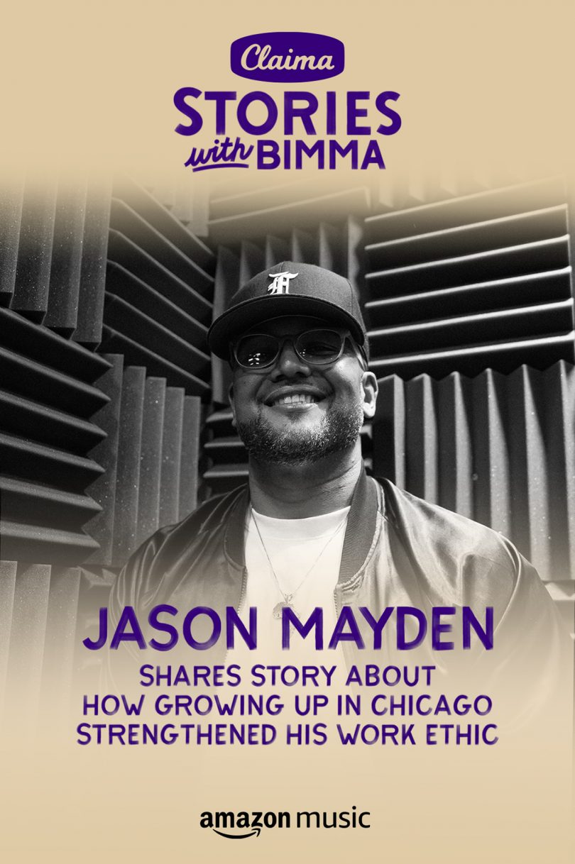 graphic teaser for Claima Stories with Bimma Williams featuring Jason Mayden