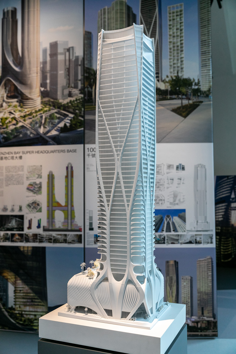 architectural model of modern highrise