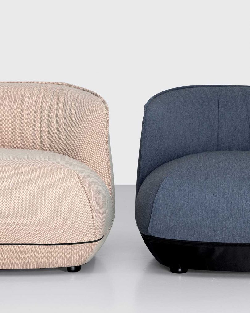 two outdoor seats on grey
