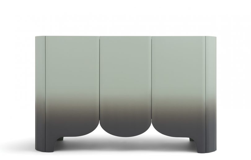 black and grey gradient sideboard on white